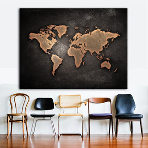 Black World Map