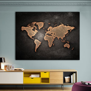 Black World Map