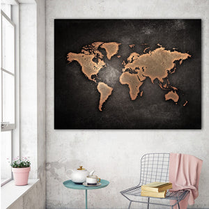 Black World Map